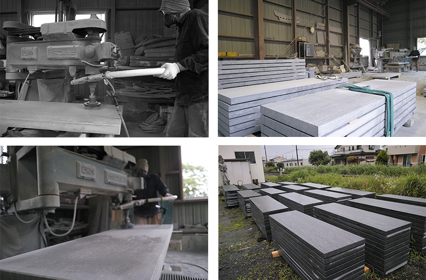 敷石の準備の様子